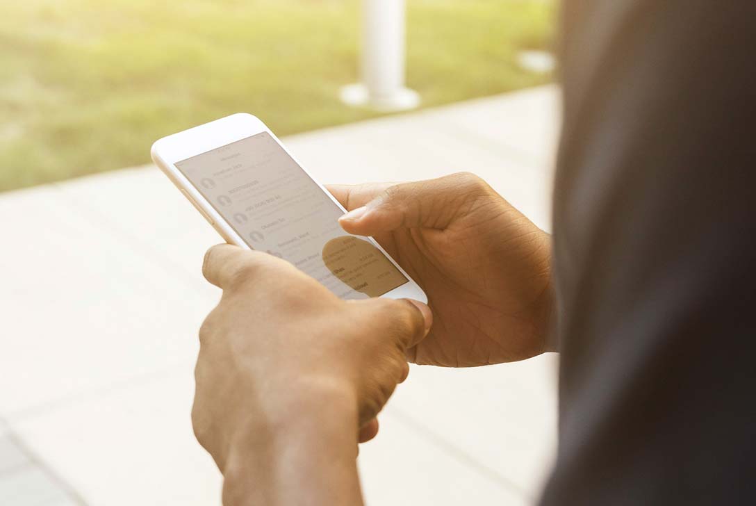 Man using mobile phone